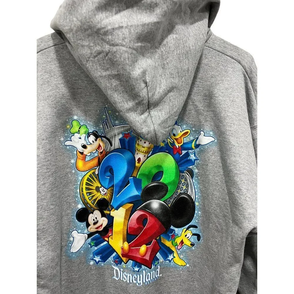 Disneyland Hoodie Full Zip Sweatshirt size L 2012 Mickey‎ and Friends Jacket NWT